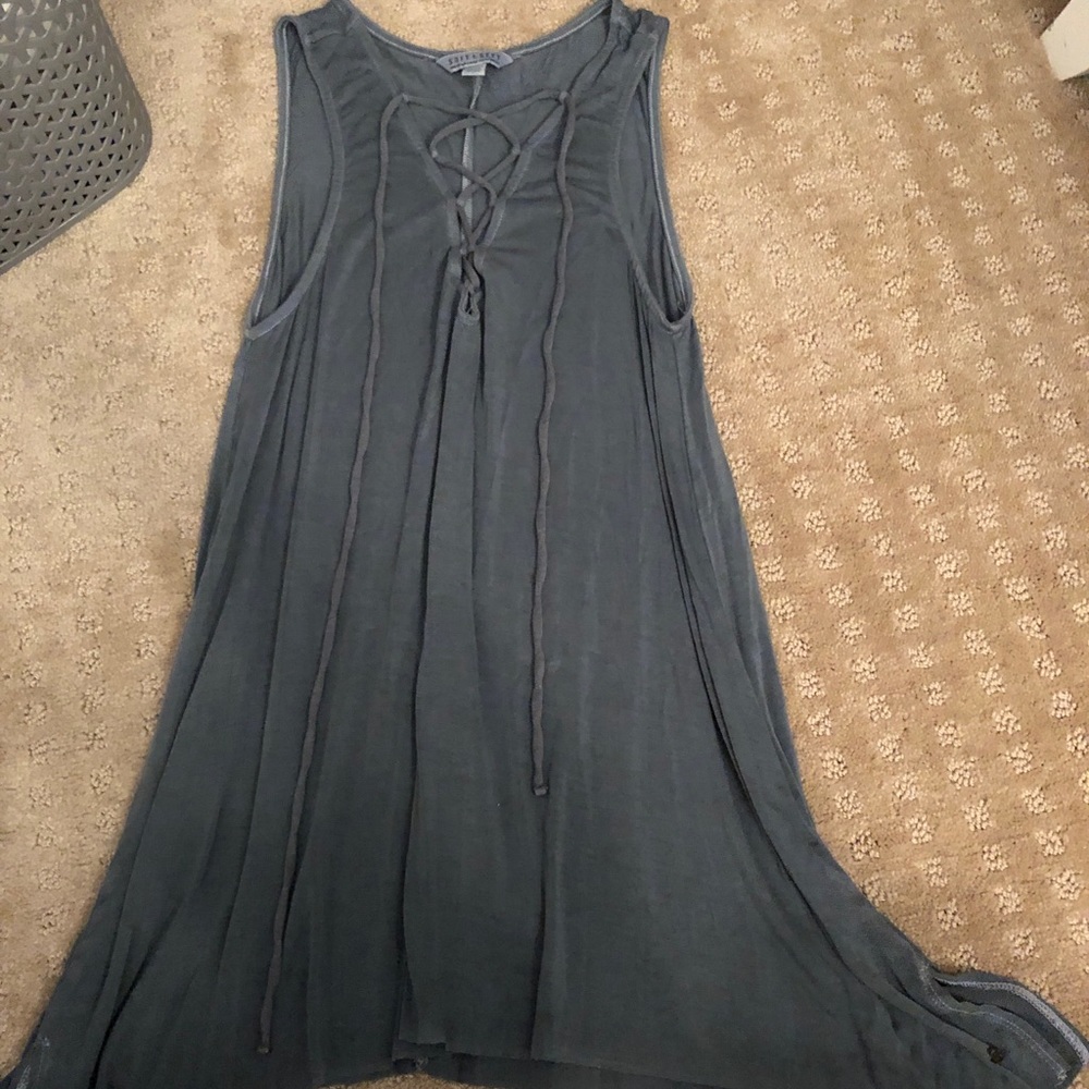 Blue tie tank top- American eagle